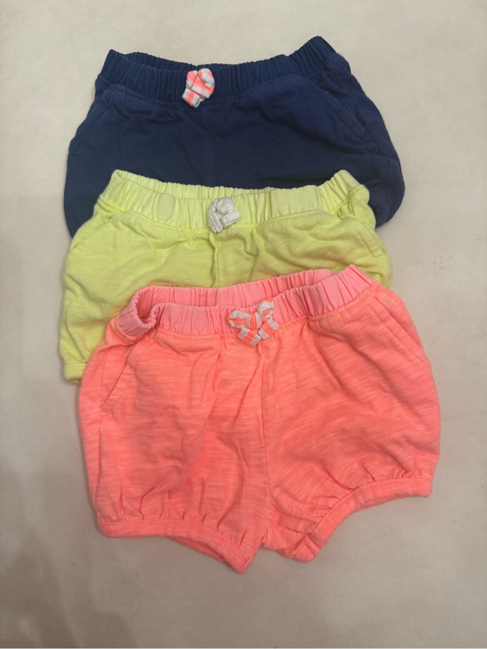 Carter's Navy, Lime, and Coral Baby Shorts Set